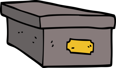 Bir insan tarafından çizilmiş karalama ofisi dosya kutusu.