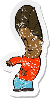 Bir insan tarafından çizilmiş dertsiz bir karikatürist çıkartması.