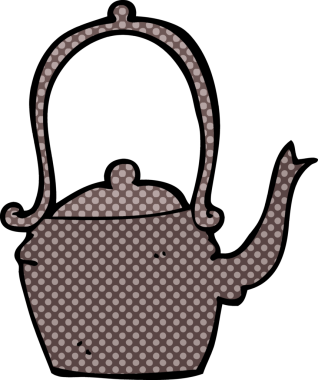 Bir insan tarafından çizilmiş bir çaydanlık.