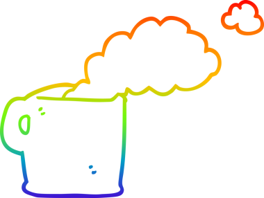 Bir insanın çizdiği sıcak kahvenin çizimi.