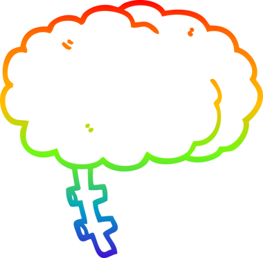 gökkuşağı gradyan çizimi bir insan tarafından çizilmiş bir çizgi beyin