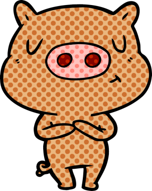 Bir insan tarafından çizilmiş çizgi film içerikli domuz.