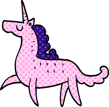 Bir insan tarafından çizilmiş sihirli tek boynuzlu at.