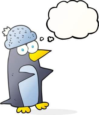 Bir insan tarafından çizilmiş serbest çizim baloncuk pengueni.