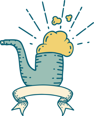 Bir insan tarafından çizilmiş dövmeli sigara piposu.