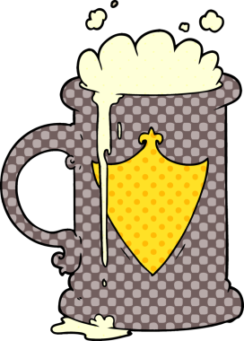 Bir insan tarafından çizilmiş köpüklü bira.