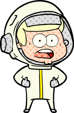 Karikatür bir insan tarafından çizilen astronotu şaşırttı.