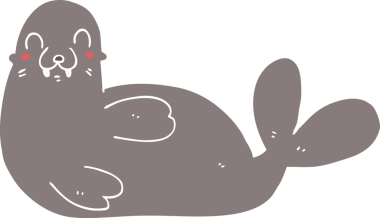 Bir insan tarafından çizilmiş düz renk çizgi film mührü