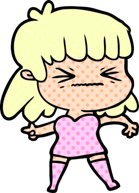 Bir insan tarafından çizilmiş karikatür kadın.