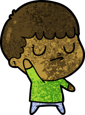 Bir insan tarafından çizilmiş huysuz çocuk çizgi filmi.