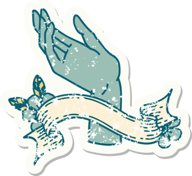 Bir insan tarafından çizilmiş eski bir çıkartma.