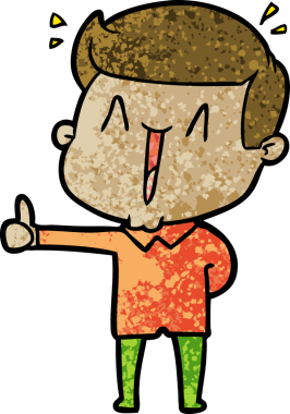 Bir insan tarafından çizilmiş mutlu bir adam.