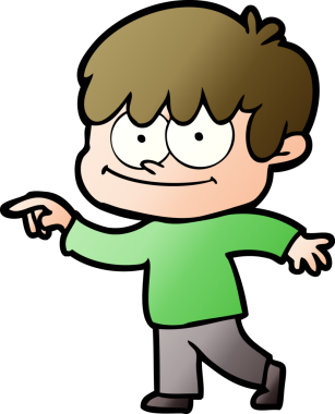 Bir insan tarafından çizilmiş mutlu çizgi film adamı.