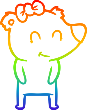 Bir insan tarafından çizilmiş dişi kutup ayısı çizgi filmi.