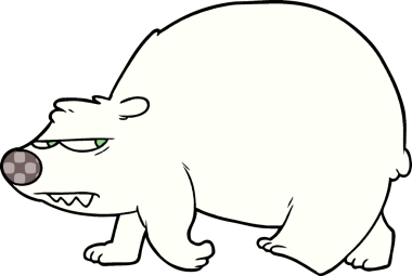 Bir insan tarafından çizilmiş kutup ayısı karikatürü