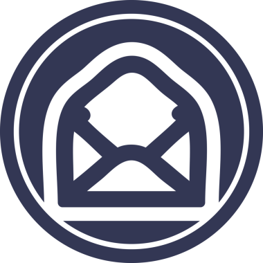 bir insan tarafından çizilmiş zarf harfi dairesel simgesi