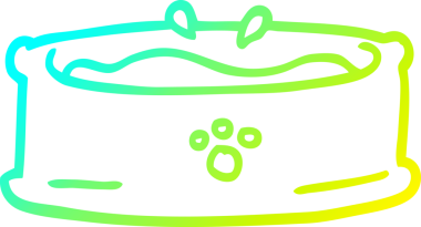 Bir insan tarafından çizilmiş bir evcil hayvan kasesinin soğuk gradyan çizgisi.