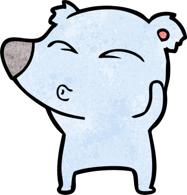 bir insan tarafından çizilmiş bir karikatür ıslık ayısı