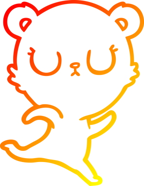 Bir insan tarafından çizilmiş barışçıl bir çizgi film ayısının sıcak çizgi çizimi