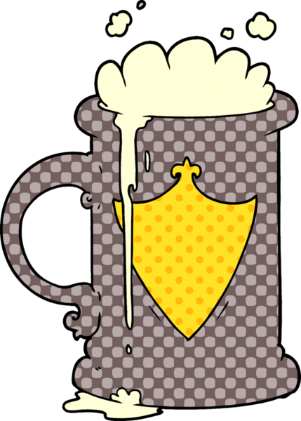 Bir insan tarafından çizilmiş köpüklü bira.