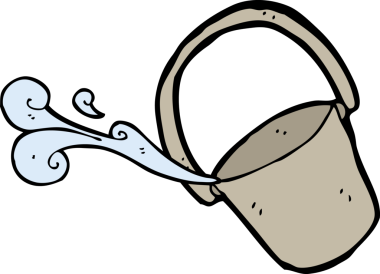 Bir insan tarafından çizilmiş çizgi film kovası.