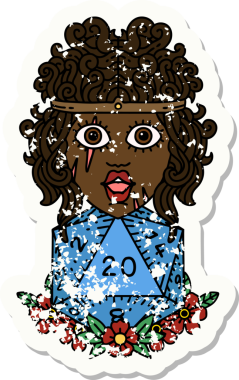 Retro Dövme Tarzı İnsan Barbarlığı Bir insan tarafından çizilmiş 20 zar ile