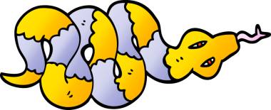 vektör eğimli çizim karikatürü. Bir insan tarafından çizilmiş zehirli yılan.