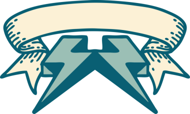 Bir insan tarafından çizilmiş yıldırımlı geleneksel dövme