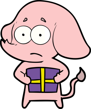 Bir insan tarafından çizilmiş, belirsiz bir fil resmi.