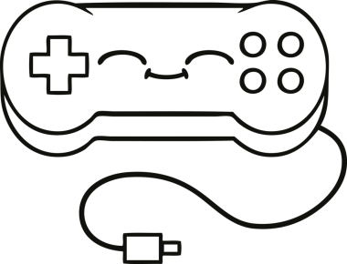 bir insan tarafından çizilmiş bir oyun denetleyicisinin çizgi çizimi