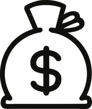 Bir insan tarafından çizilmiş para çuvalı simgesi