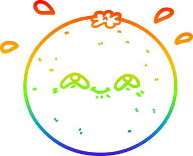 Gökkuşağı gradyan çizgi çizimi bir insan tarafından çizilmiş turuncu çizgi