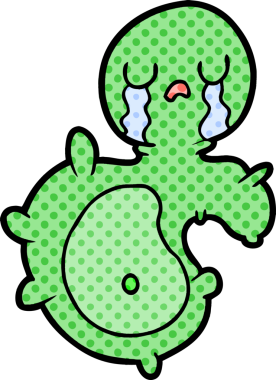 Bir insan tarafından çizilmiş karikatür mikrobu.