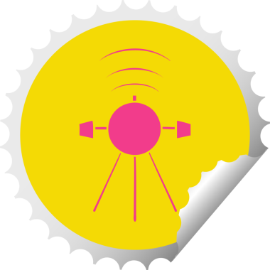 Bir insan tarafından çizilmiş bir uydunun dairesel soyma etiketi.