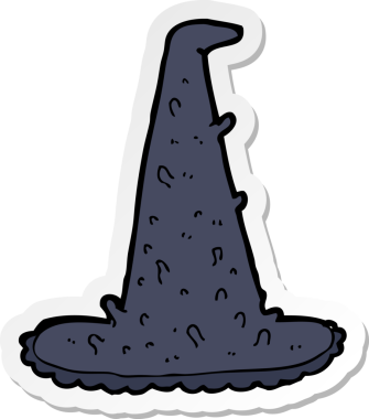 Bir insan tarafından çizilmiş ürkütücü cadı şapkasının çıkartması.