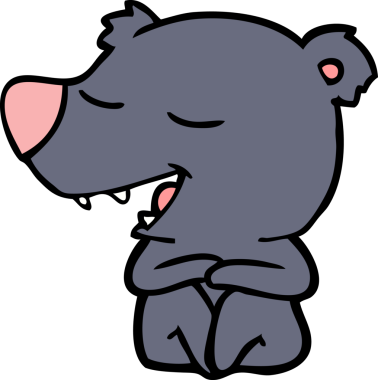 Bir insan tarafından çizilmiş çizgi film ayısı.