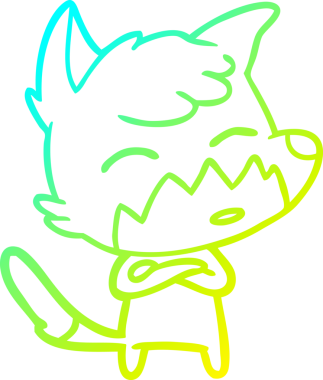 Bir insan tarafından çizilmiş bir tilki çizgi çizimi.