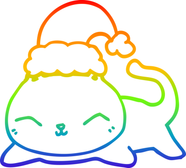 Gökkuşağı gradyan çizgisi. Bir insan tarafından çizilmiş şirin bir çizgi film çizimi.