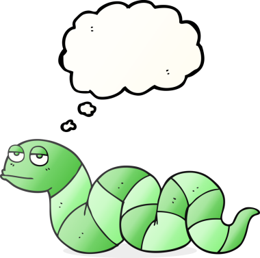 Serbest çizim düşünce balonu çizgi filmi bir insan tarafından çizilmiş sıkılmış yılan.