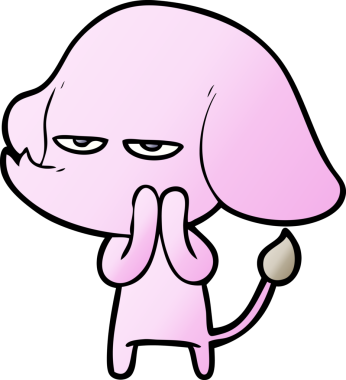 Bir insan tarafından çizilmiş kızgın bir fil.