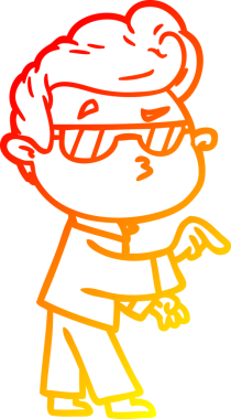 Bir insan tarafından çizilen karikatür karikatürünün sıcak çizgi çizimi.