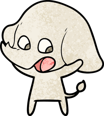 Bir insan tarafından çizilmiş şirin bir fil.