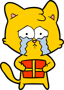 Bir insan tarafından çizilmiş çizgi film kedisi.