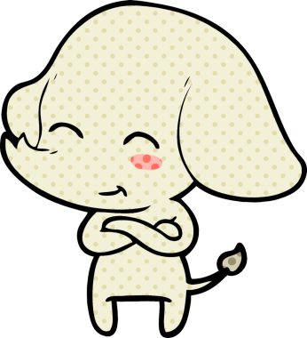 Bir insan tarafından çizilmiş şirin bir fil.