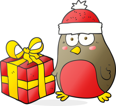 Bir insan tarafından çizilmiş serbest çizim noel robini.