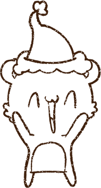 Heyecanlı Noel Ayısı Kömürü Bir insan tarafından çizilmiş