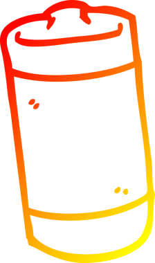 Bir insan tarafından çizilmiş karikatür bataryasının sıcak gradyan çizimi