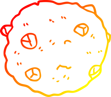 Bir insan tarafından çizilmiş çikolatalı kurabiyenin sıcak çizgi çizimi