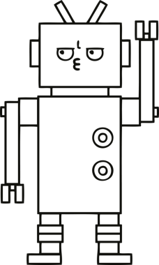 Bir insan tarafından çizilmiş robot çizimi