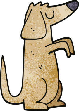 Bir insan tarafından çizilmiş karalama köpeği.